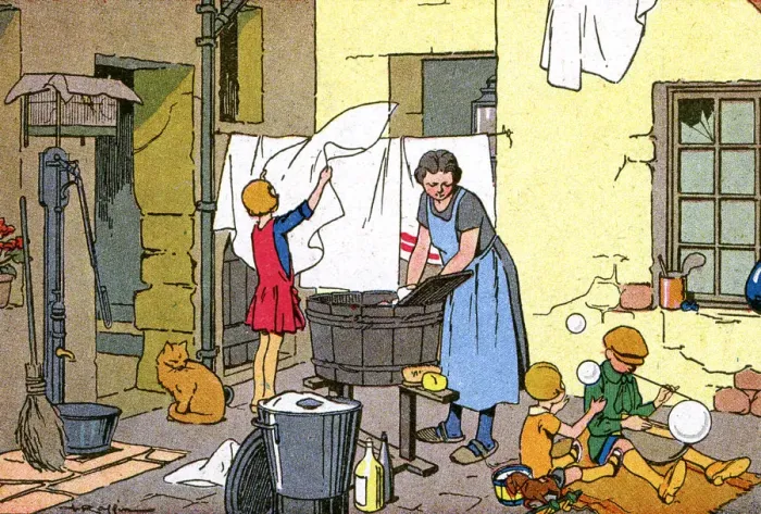 Framed Print : WASHING DAY IN FRANCE Framed Print : WASHING DAY IN FRANCE