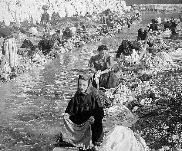 Washing day in Nice, France probably 1920s