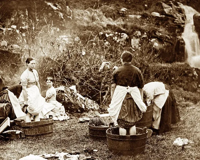 Framed Print : Washing day on Skye Victorian period Framed Print : Washing day on Skye Victorian period