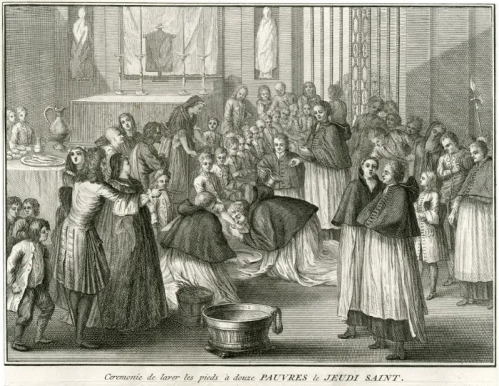 Framed Print : Washing Feet of Poor Framed Print : Washing Feet of Poor