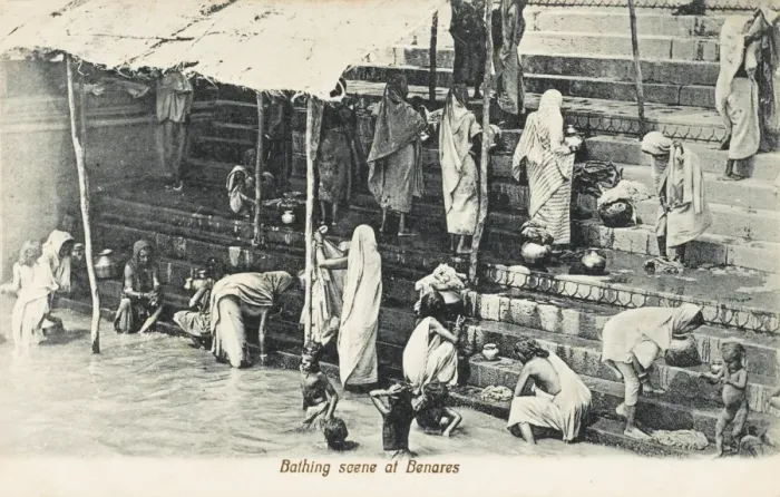 Framed Print : Washing in the Ganges - Benares, India Framed Print : Washing in the Ganges - Benares, India