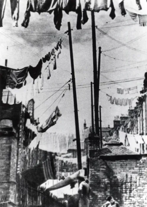 Framed Print : Washing lines and terraced housing, South Wales Framed Print : Washing lines and terraced housing, South Wales