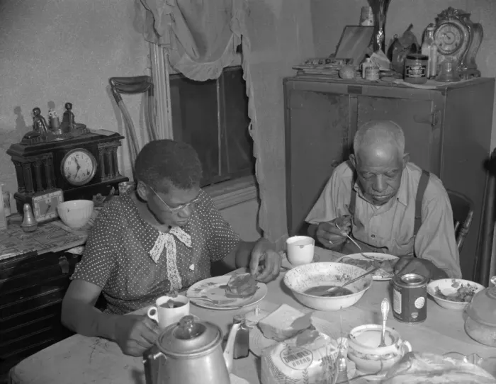 Framed Print : Washington, DC Elderly couple eating dinner at their home on Framed Print : Washington, DC Elderly couple eating dinner at their home on