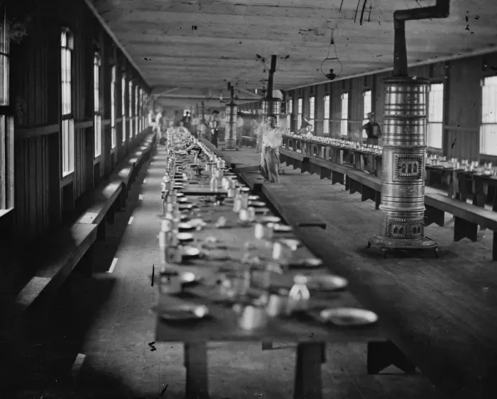 Framed Print : Washington, DC Mess hall at Harewood Hospital, heated by ela Framed Print : Washington, DC Mess hall at Harewood Hospital, heated by ela