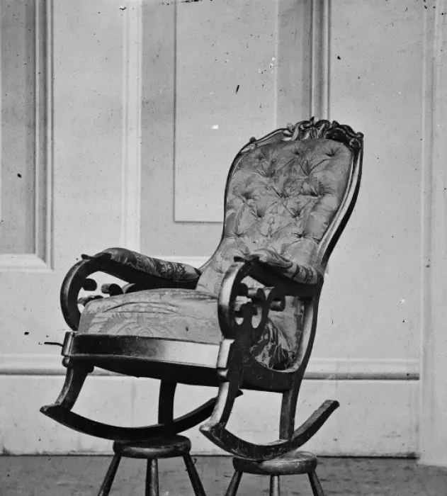 Framed Print : Washington, DC Rocking chair used by President Lincoln in Fo Framed Print : Washington, DC Rocking chair used by President Lincoln in Fo