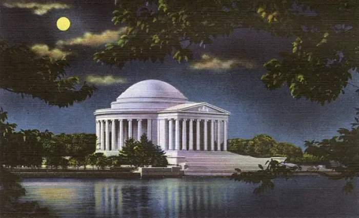 Framed Print : Washington DC, USA - Jefferson Memorial by moonlight Framed Print : Washington DC, USA - Jefferson Memorial by moonlight