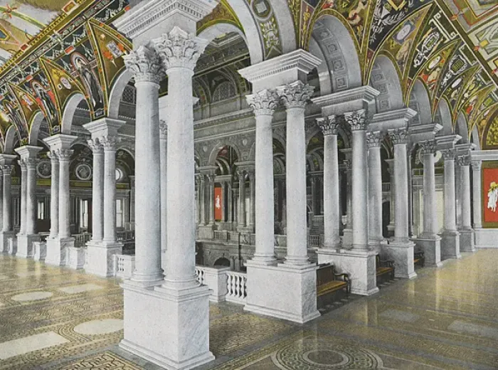 Framed Print : Washington DC, USA - Library of Congress - Stairhall Columns Framed Print : Washington DC, USA - Library of Congress - Stairhall Columns