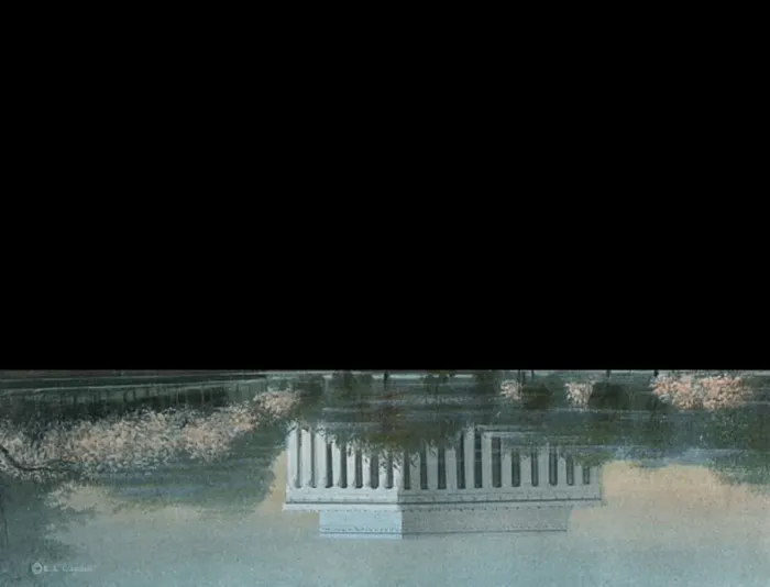 Framed Print : Washington DC, USA - Lincoln Memorial from Potomac Framed Print : Washington DC, USA - Lincoln Memorial from Potomac