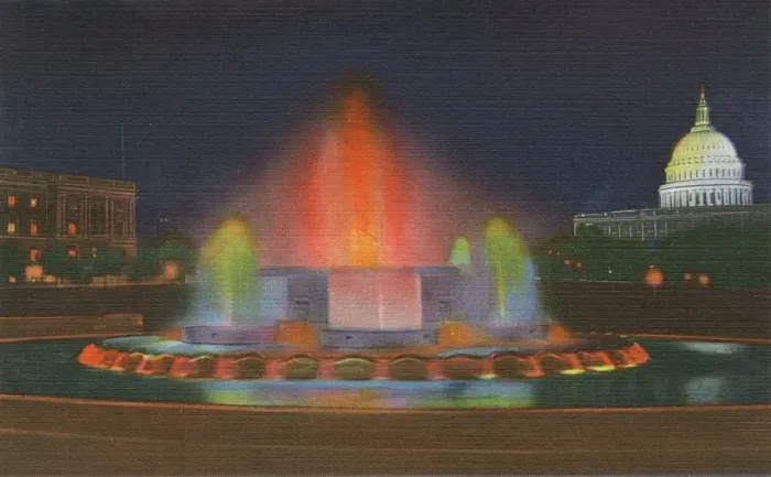 Framed Print : Washington DC, USA - New Illuminated Fountain Framed Print : Washington DC, USA - New Illuminated Fountain