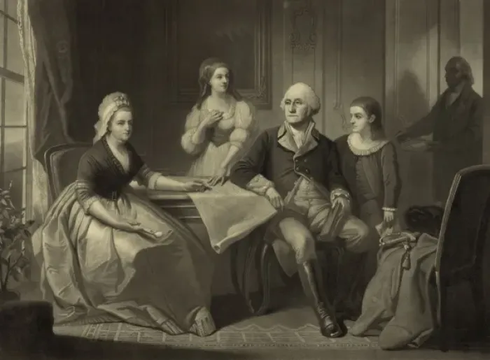 Framed Print : Washington and his family Framed Print : Washington and his family
