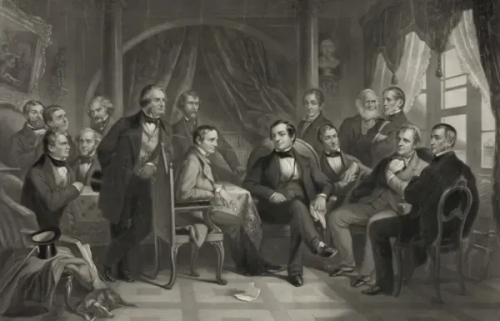 Framed Print : Washington Irving and his literary friends at Sunnyside Framed Print : Washington Irving and his literary friends at Sunnyside