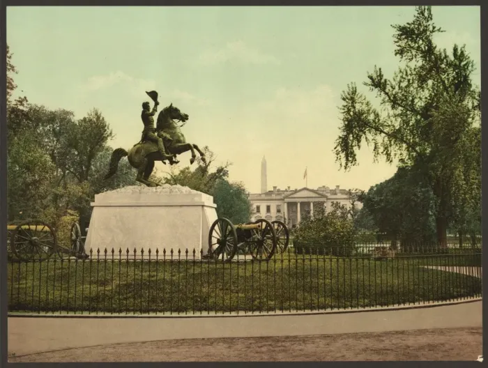 Framed Print : Washington. Jackson Monument and White House Framed Print : Washington. Jackson Monument and White House