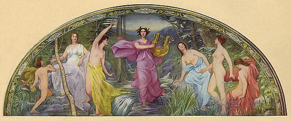 Washington, Library of Congress Mural - Muse of Lyric Poetry