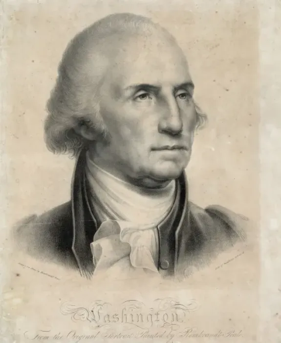 Framed Print : Washington. From the original portrait painted by Rembrandt Framed Print : Washington. From the original portrait painted by Rembrandt