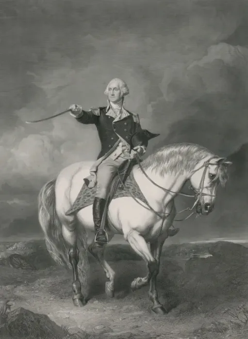 Framed Print : Washington receiving a salute on the field of Trenton Framed Print : Washington receiving a salute on the field of Trenton