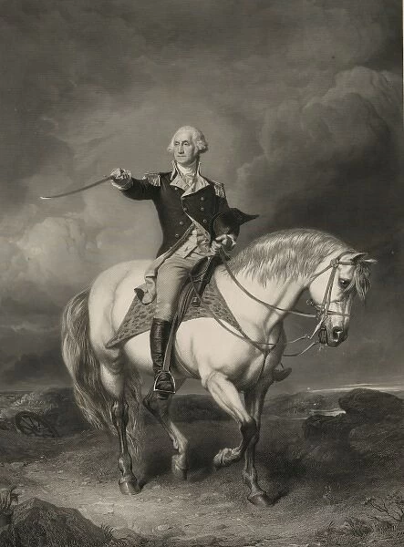 Washington receiving a salute on the field of Trenton