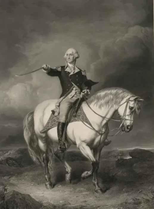Framed Print : Washington receiving a salute on the field of Trenton Framed Print : Washington receiving a salute on the field of Trenton