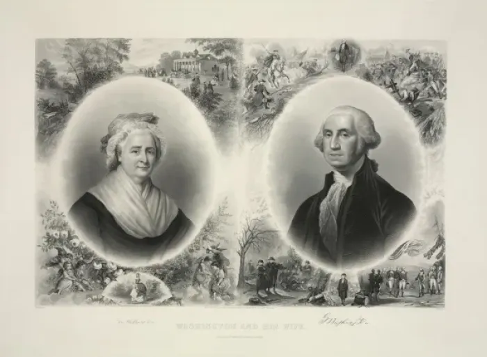Framed Print : Washington and his wife Framed Print : Washington and his wife