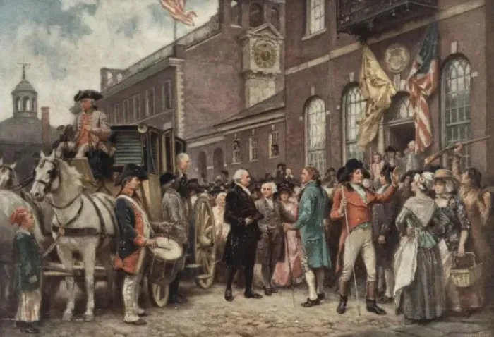 Framed Print : Washingtons inauguration at Philadelphia Framed Print : Washingtons inauguration at Philadelphia