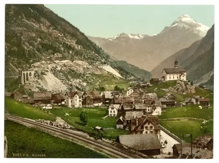 Framed Print : Wassen, and Middle Maienreuss Bridge, St. Gotthard, Switzerl Framed Print : Wassen, and Middle Maienreuss Bridge, St. Gotthard, Switzerl