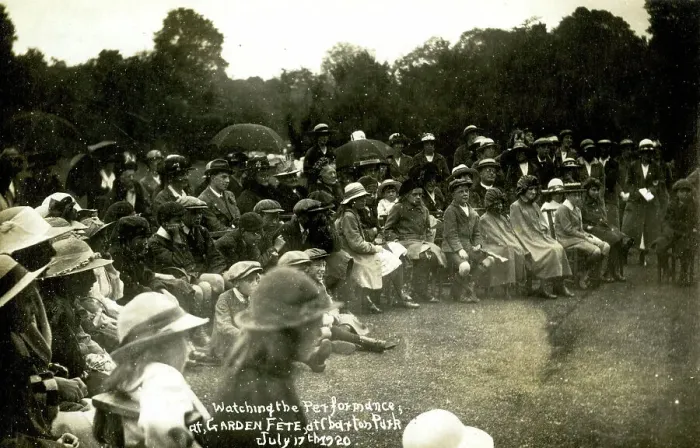 Framed Print : Watching performance, garden fete, Charlton Park, London Framed Print : Watching performance, garden fete, Charlton Park, London
