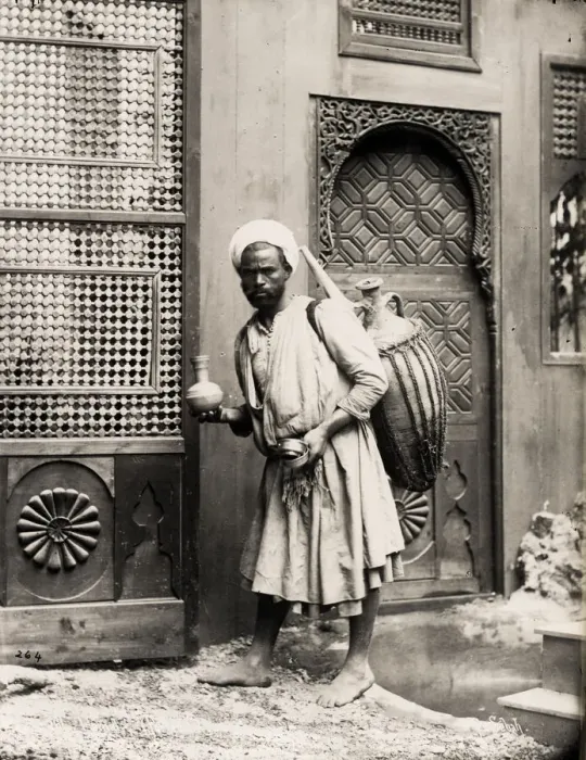 Framed Print : Water carrier with jar, Egypt Framed Print : Water carrier with jar, Egypt