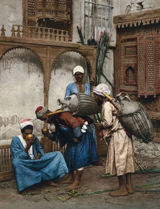 Framed Print : Water carriers with jars, Cairo, Egypt Framed Print : Water carriers with jars, Cairo, Egypt