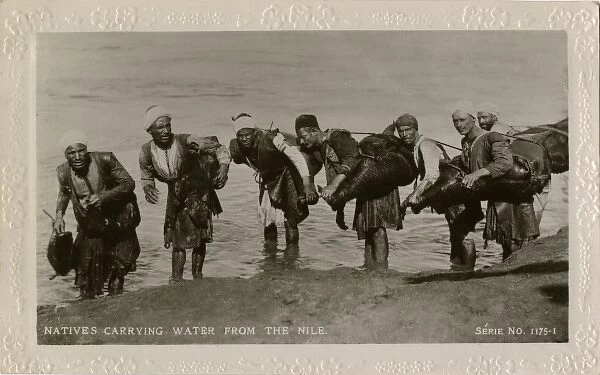 Water carriers with water from the Nile, Egypt
