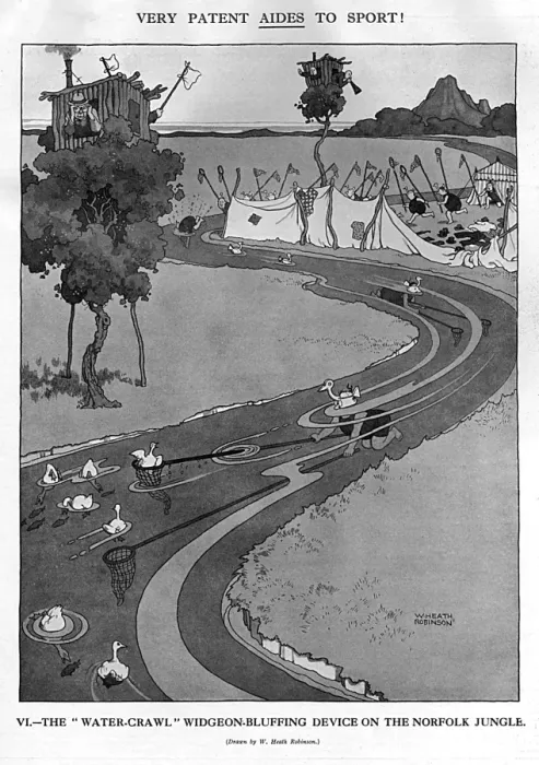 Framed Print : The Water Crawl Widgeon by Heath Robinson Framed Print : The Water Crawl Widgeon by Heath Robinson