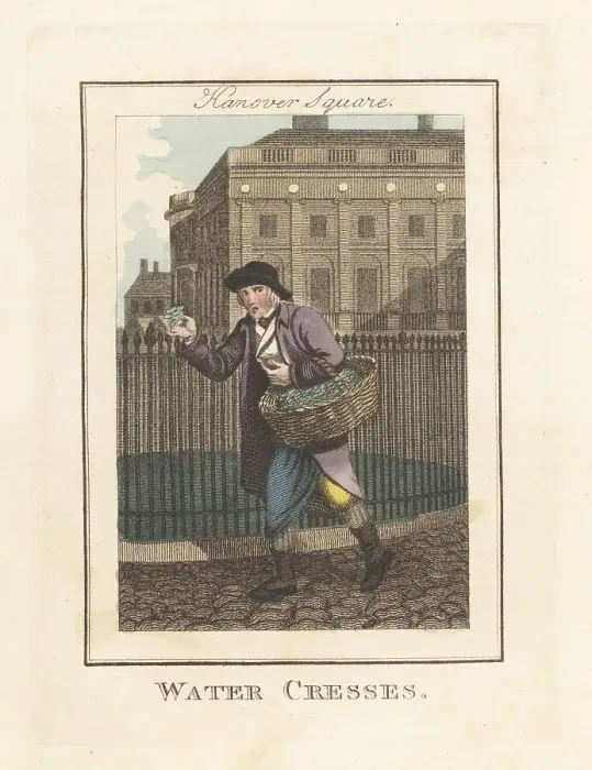 Framed Print : Water-cress seller in Hanover Square, London, 1805 Framed Print : Water-cress seller in Hanover Square, London, 1805