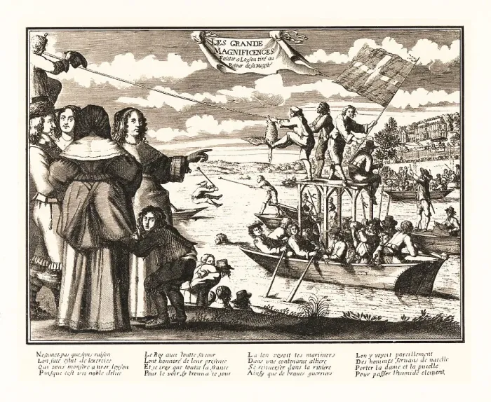 Framed Print : Water games on the Seine for a royal festival, 1660 Framed Print : Water games on the Seine for a royal festival, 1660