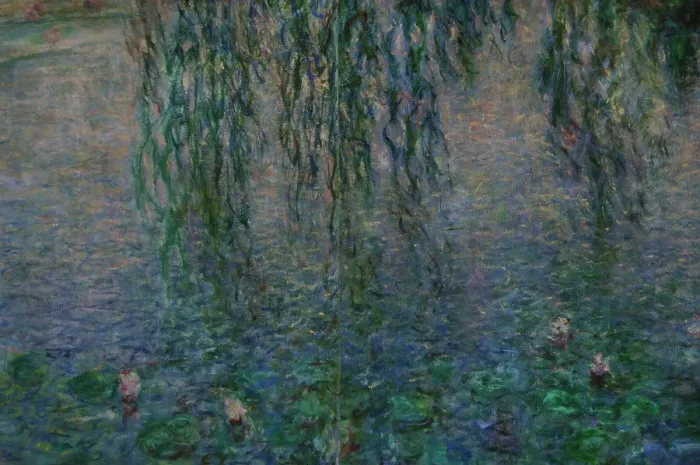 Framed Print : The Water Lilies: Clear Morning with Willows by Monet Framed Print : The Water Lilies: Clear Morning with Willows by Monet