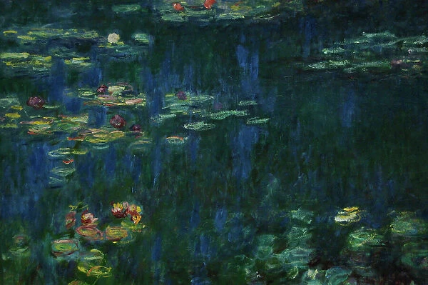 The Water Lilies: Green Reflections circa 1915-1926 by Monet