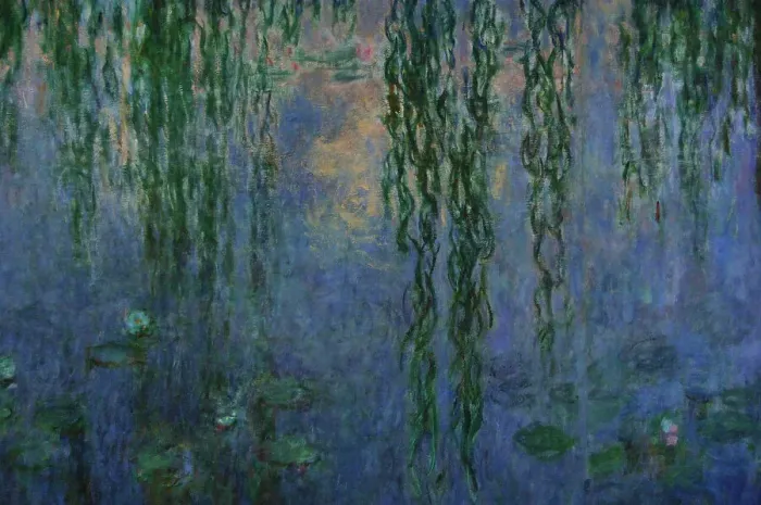Framed Print : The Water Lilies: Morning with Willows by Monet Framed Print : The Water Lilies: Morning with Willows by Monet