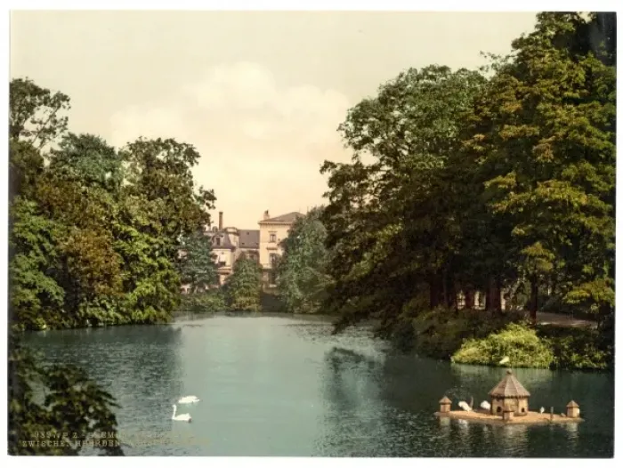 Framed Print : Water scene between Heedenthor and Bischofsthor, Bremen, Ger Framed Print : Water scene between Heedenthor and Bischofsthor, Bremen, Ger