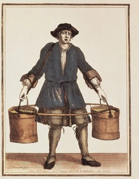 Water seller (18th c. ). Engraving. FRANCE. Paris