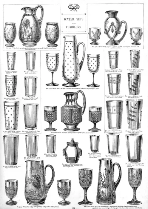 Framed Print : Water Sets and Tumblers, Plate 125 Framed Print : Water Sets and Tumblers, Plate 125