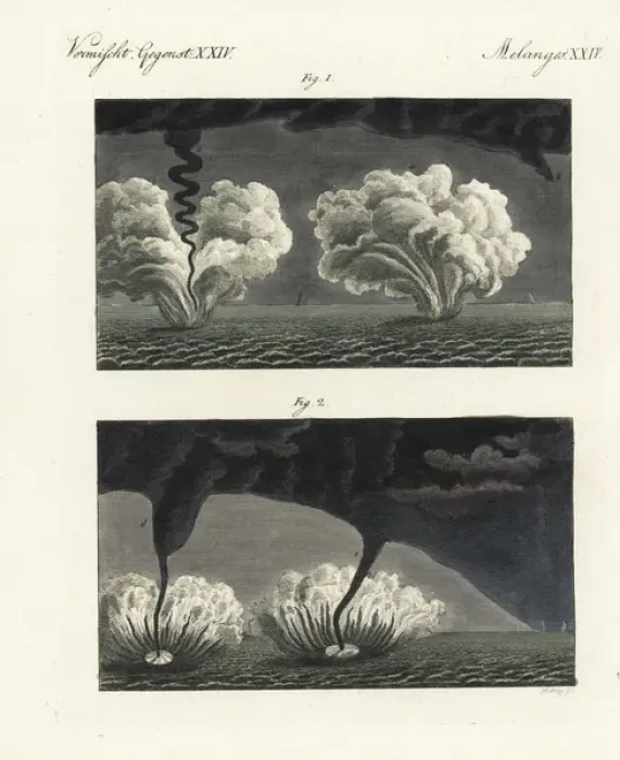 Framed Print : Water tornados observed in the Mediterranean Framed Print : Water tornados observed in the Mediterranean