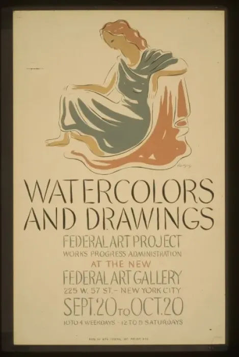 Framed Print : Watercolors and drawings, Federal Art Project, Works Progres Framed Print : Watercolors and drawings, Federal Art Project, Works Progres