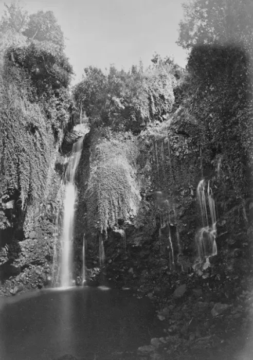 Framed Print : Waterfall. A photograph taken during the voyage of H.M.S Framed Print : Waterfall. A photograph taken during the voyage of H.M.S