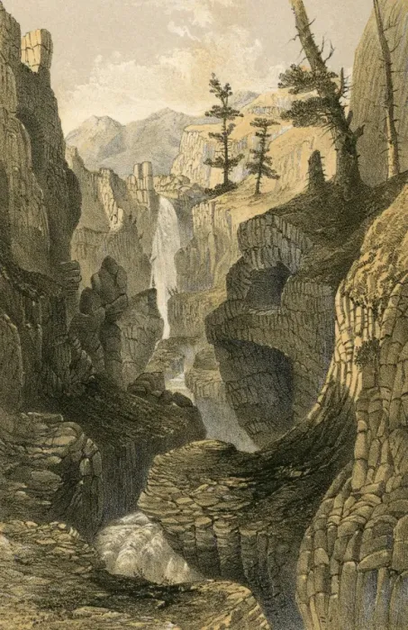 Framed Print : Waterfall in Tartary Framed Print : Waterfall in Tartary