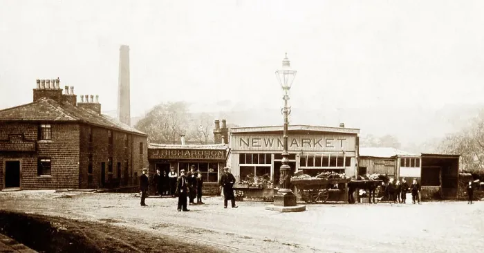 Framed Print : Waterfoot Centre and Market in 1891 Framed Print : Waterfoot Centre and Market in 1891