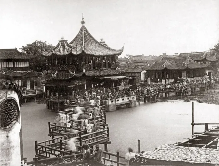 Framed Print : Waterfront, and ferry terminal, Hong Kong, circa 1900. Date: circa 1900 Framed Print : Waterfront, and ferry terminal, Hong Kong, circa 1900. Date: circa 1900
