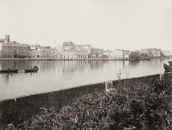 Waterfront at the port of Brindisi, Italy, c. 1880 s