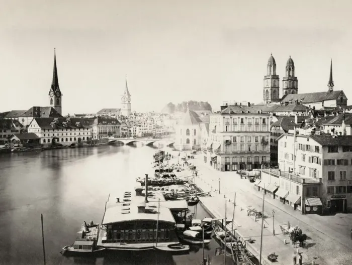 Framed Print : Waterfront at Zurich, Switizerland Framed Print : Waterfront at Zurich, Switizerland