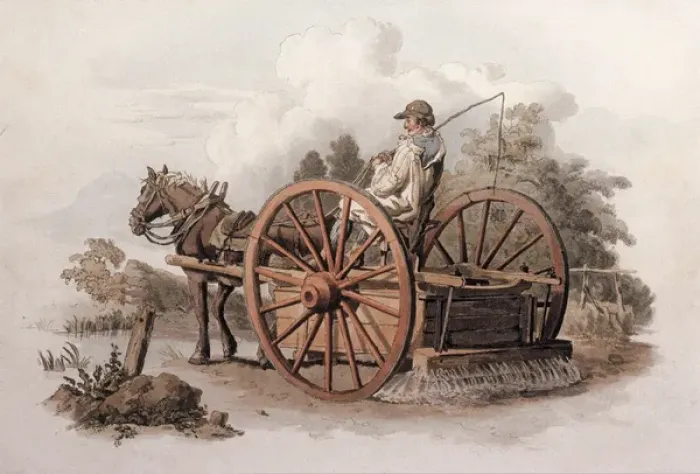 Framed Print : The Watering Cart by W H Pyne Framed Print : The Watering Cart by W H Pyne