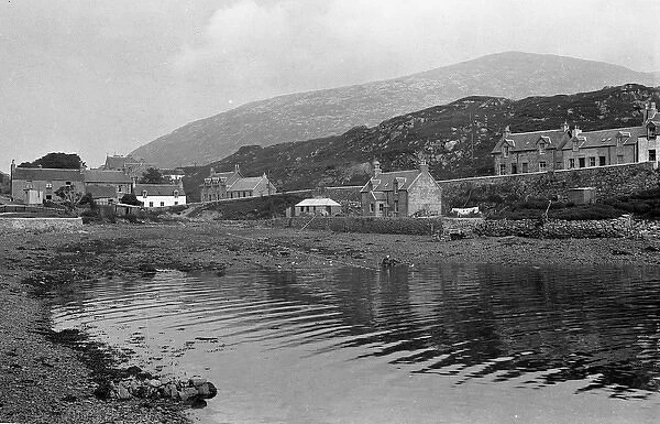Waterside scene with houses, Scotland
