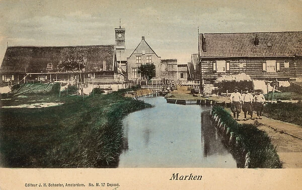 Waterside scene at Marken, North Holland, Netherlands