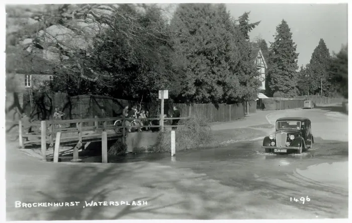 Framed Print : The Watersplash at Brockenhurst, New Forest, Hampshire, England. Date: circa 1930s Framed Print : The Watersplash at Brockenhurst, New Forest, Hampshire, England. Date: circa 1930s