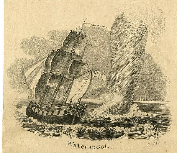 Waterspout near a ship